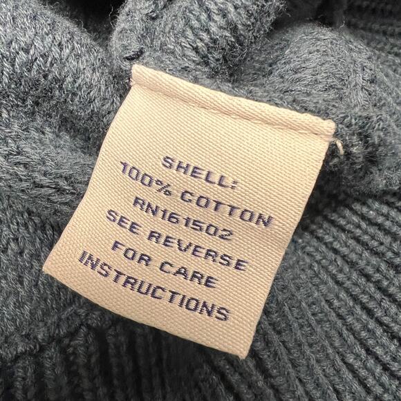 Guideboat Co Sweater Mens L Blue Cotton Cable Knit Turtleneck Pullover Nautical - Picture 5 of 7